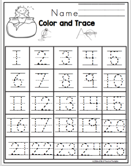 Number Worksheets Kindergarten Printables