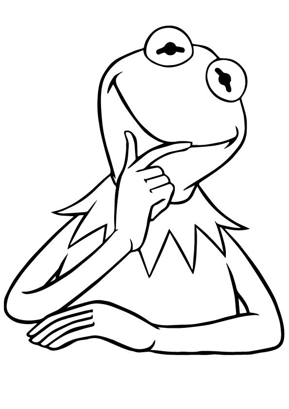 Kermit The Frog Sipping Tea Coloring Page