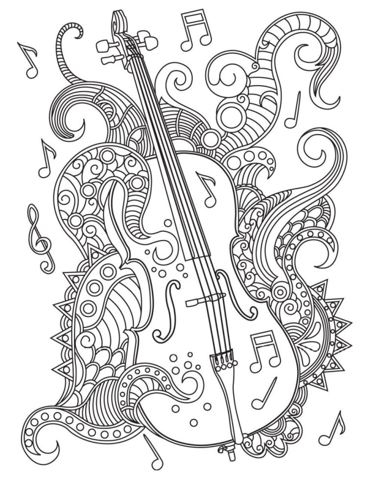 Violin Coloring Page Pdf