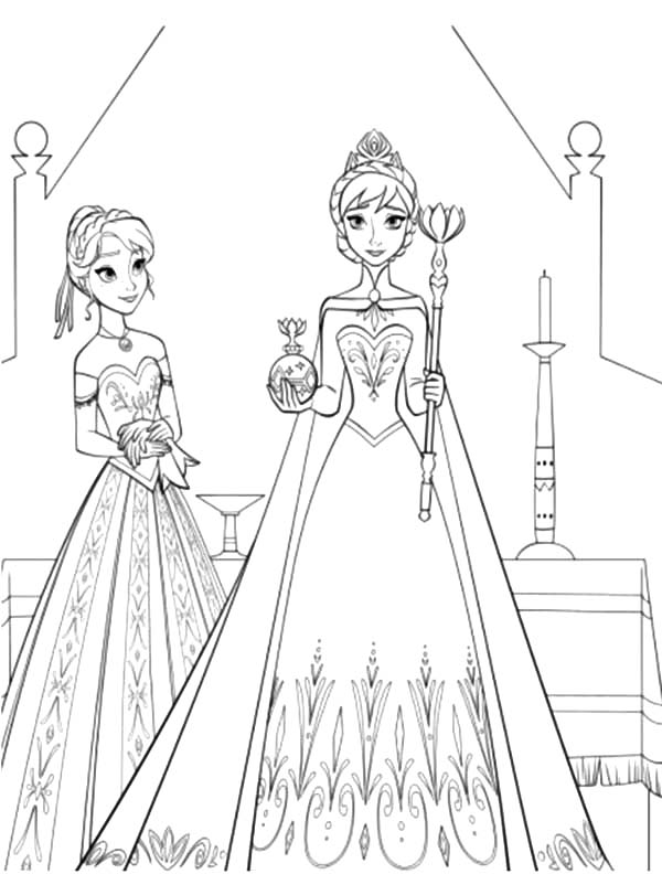 Drawing Anna Frozen Queen Elsa Frozen Coloring Pages