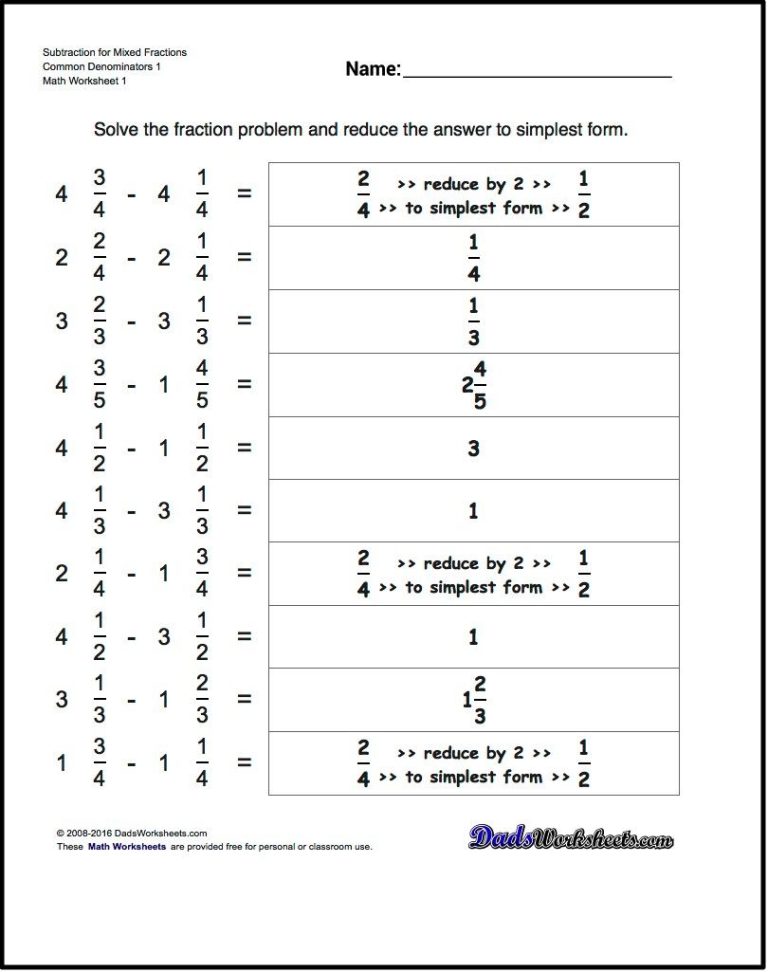 7th Grade Complex Fractions Worksheets