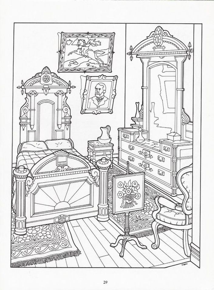Bedroom Coloring Pages For Adults
