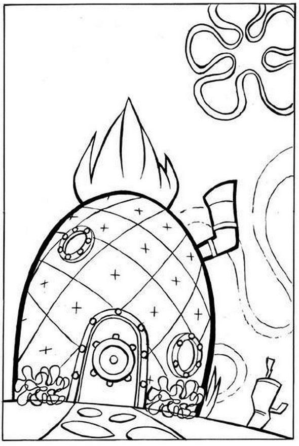 Squidward House Coloring Pages