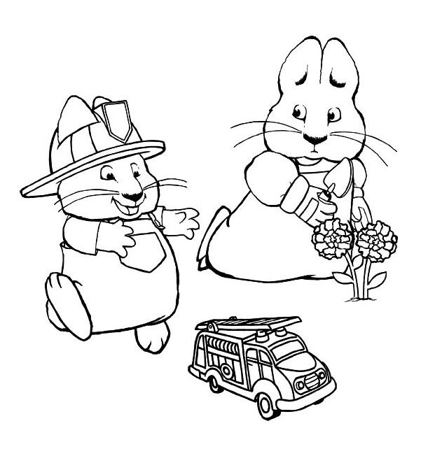 Easter Max And Ruby Coloring Pages
