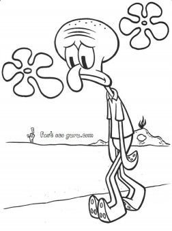 Squidward Coloring Pages Printable