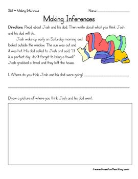 4th Grade Inferences Worksheet 1 Answers