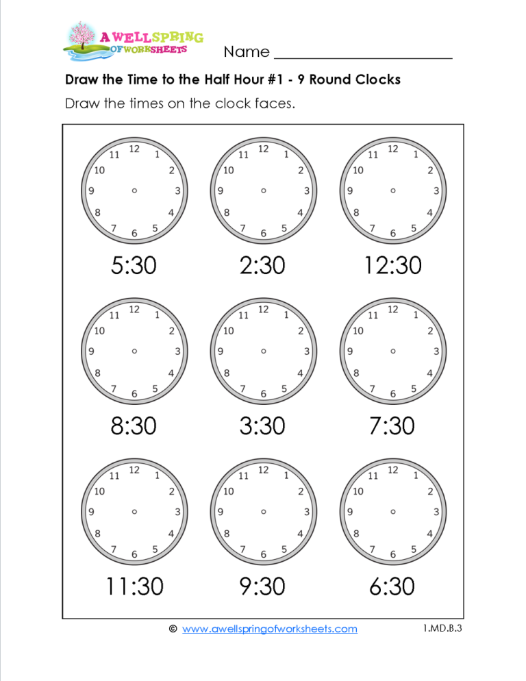 Telling Time Practice Worksheets Grade 3