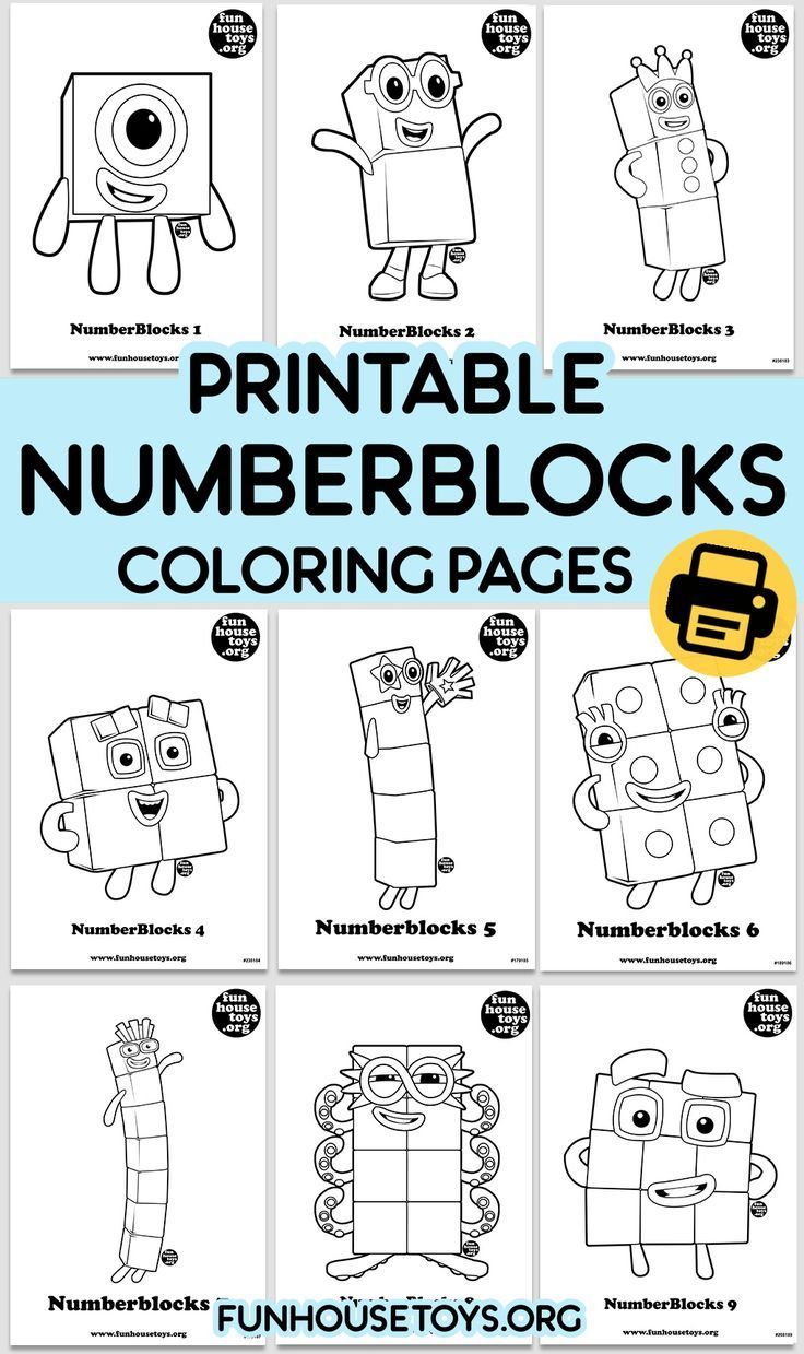 Numberblocks 5 Colouring Pages