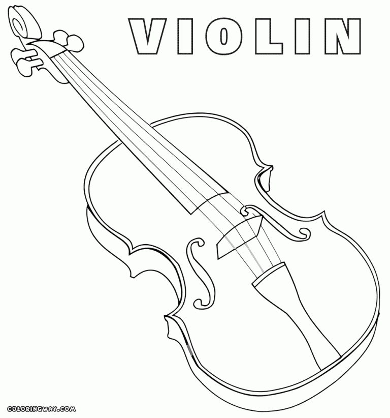 Cute Violin Coloring Page