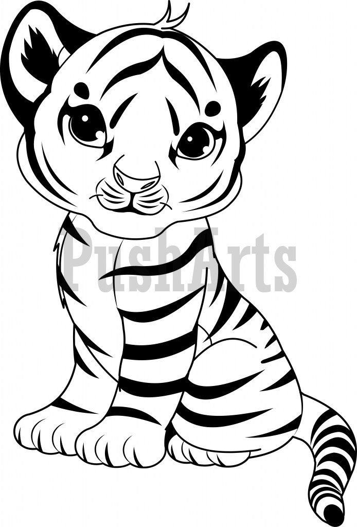 Simple Tiger Coloring Sheet