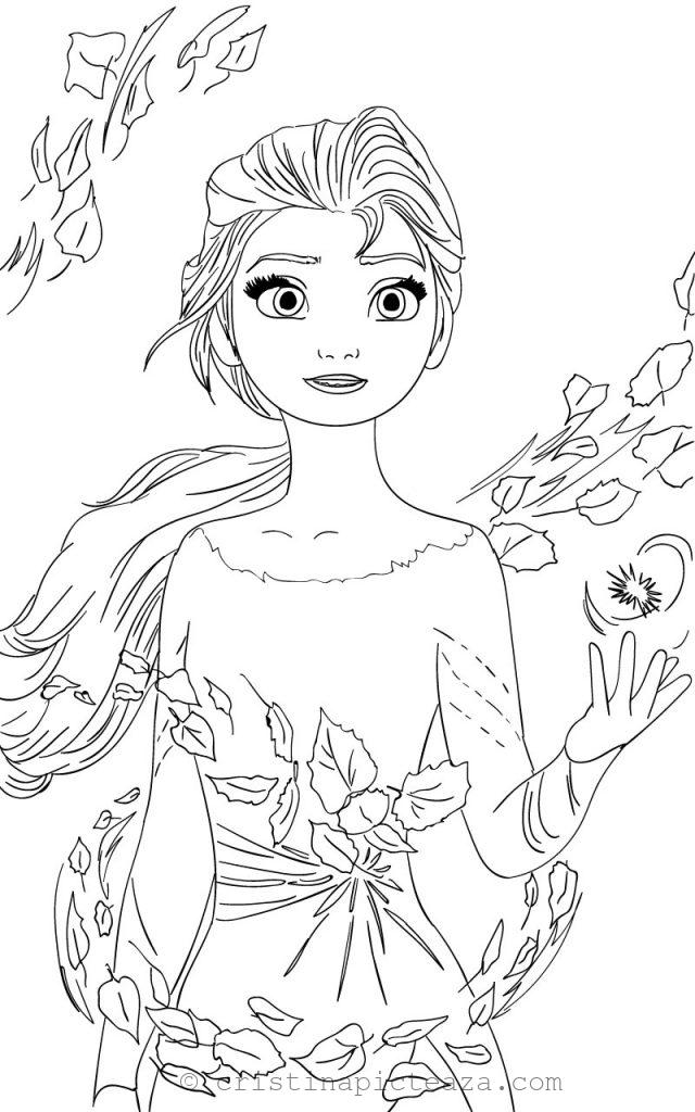 Frozen 2 Coloring Pages Elsa White Dress