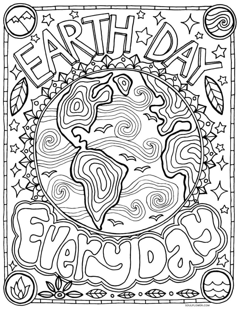 Earth Coloring Page Pdf