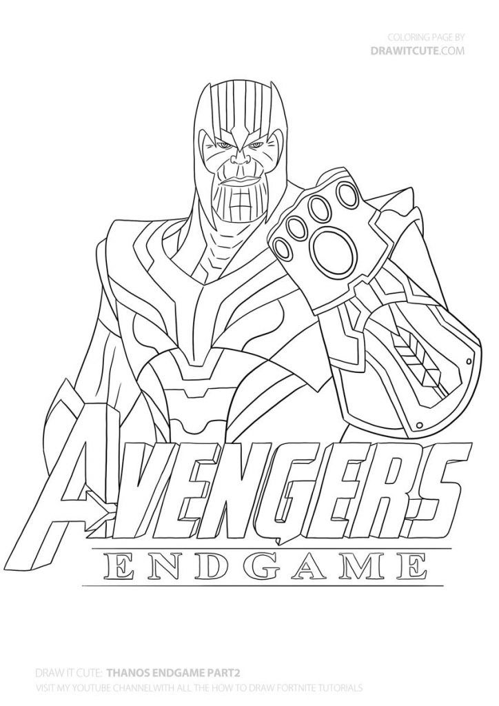 Drawing Coloring Pages Drawing Thanos Gauntlet