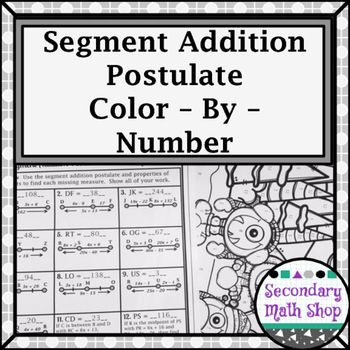 Geometry Segment Addition Postulate Worksheet Answers