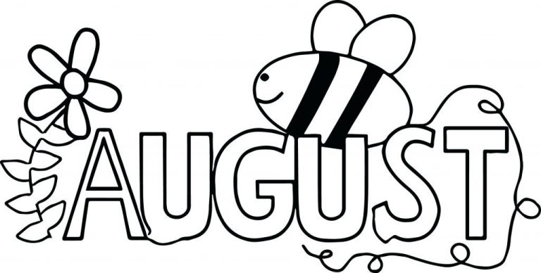 Printable August Coloring Pages