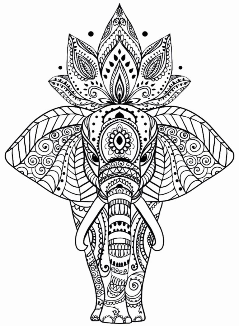 Mandala Elephant Coloring Sheet