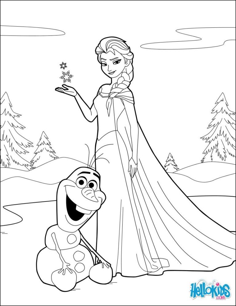 Olaf Elsa Frozen Coloring Pages