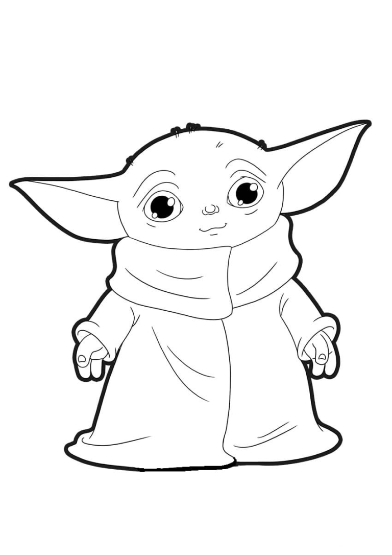Cute Baby Yoda Coloring Pages
