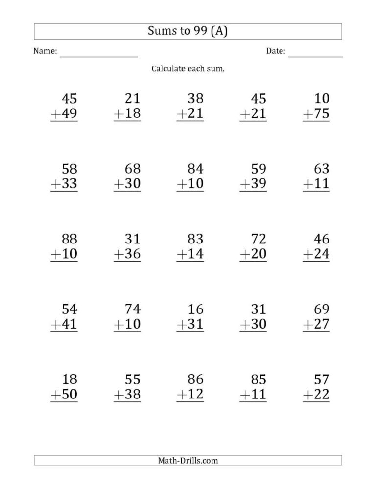 2 Digit Addition And Subtraction Without Regrouping Pdf