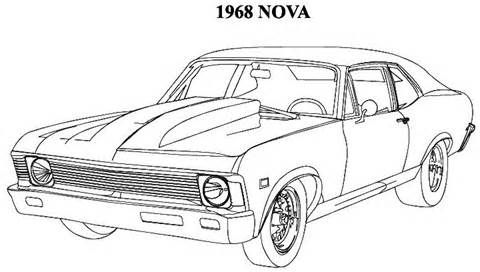 Realistic Muscle Car Coloring Pages