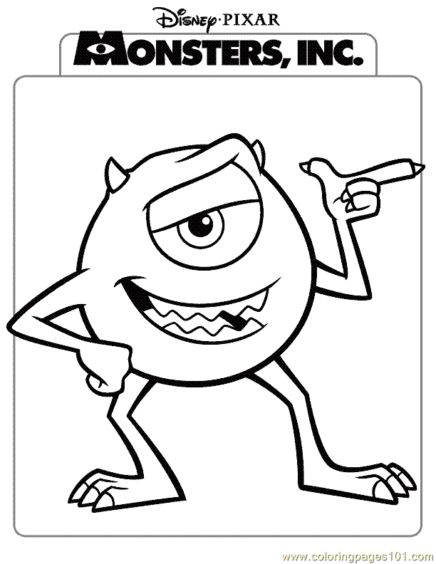 Monsters Inc Pixar Coloring Pages