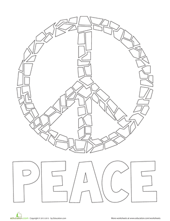 Cool Peace Sign Coloring Pages