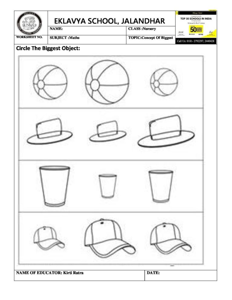 Circle Object Circle Worksheets For Kindergarten