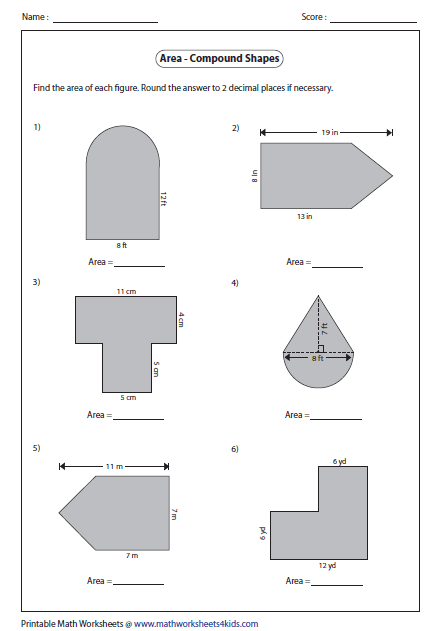 Area Of Composite Figures Worksheet 6th Grade Pdf