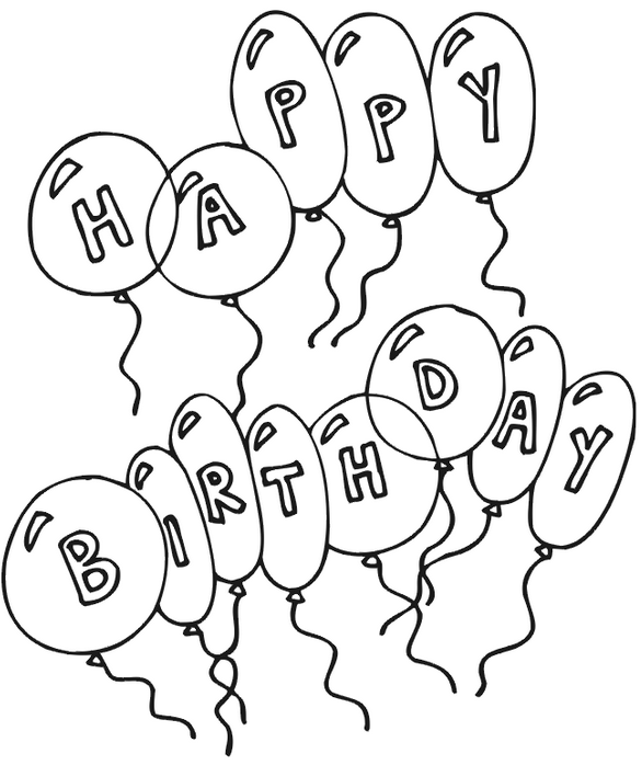 Birthday Balloons Coloring Page