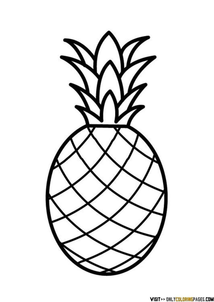 Pineapple With Sunglasses Coloring Page
