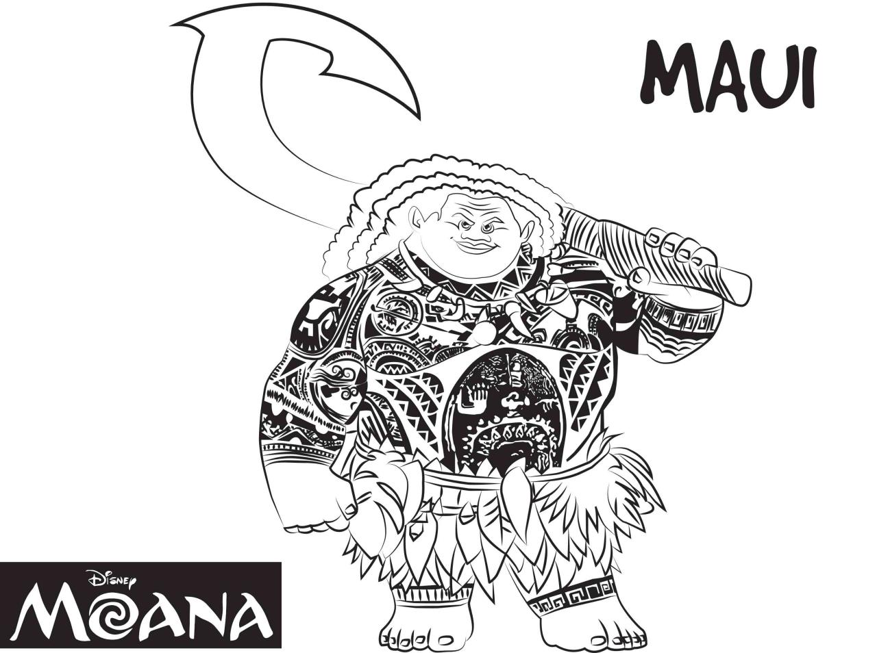 Printable Maui Coloring Pages