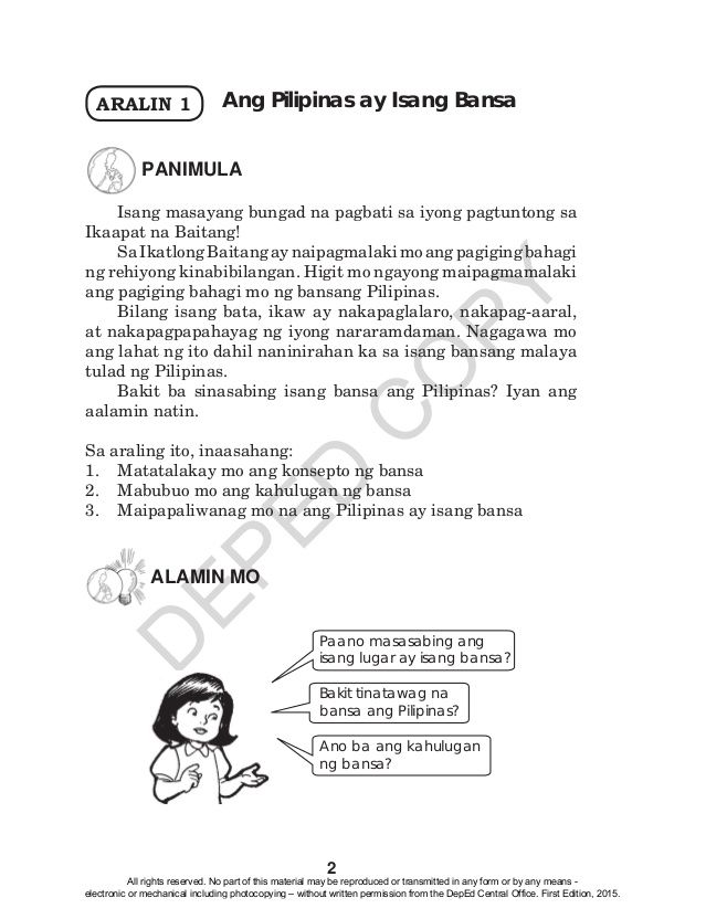 Araling Panlipunan Grade 4 Worksheets Pdf