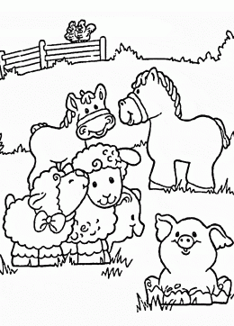 Farm Animals Coloring Worksheet