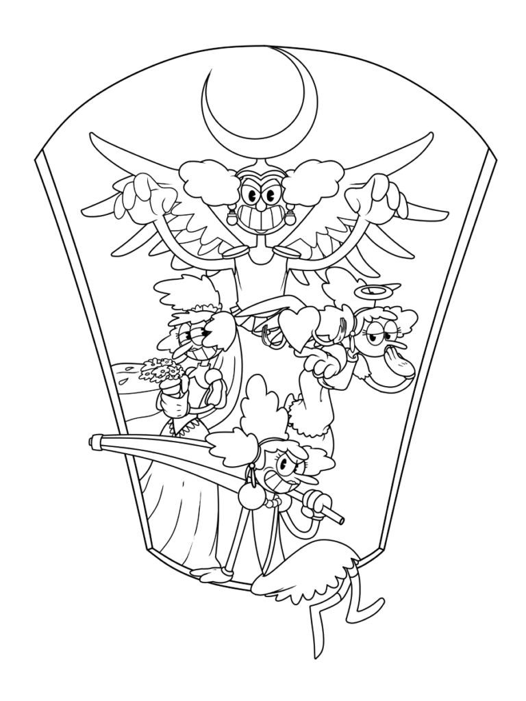 Cuphead Coloring Pages All Bosses