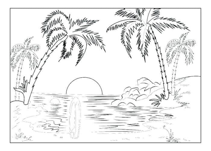 Beach Coloring Pages For Adults