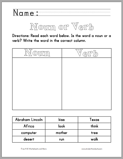 Identification Action Words Worksheet For Grade 1 Pdf