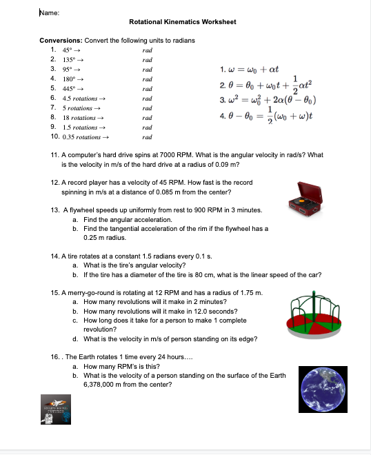 Circular Motion Worksheet With Answers Pdf