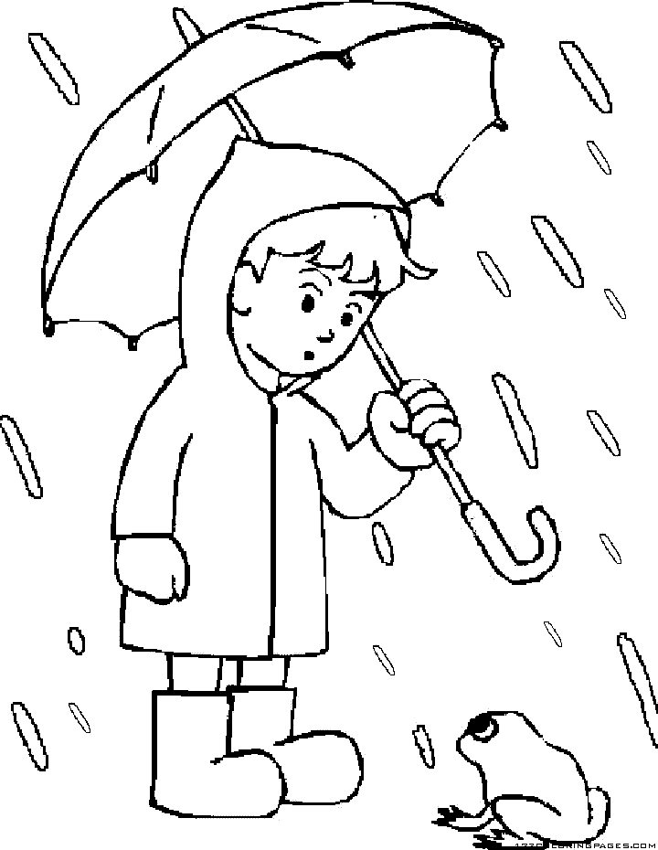 Rainy Day Rain Coloring Pages