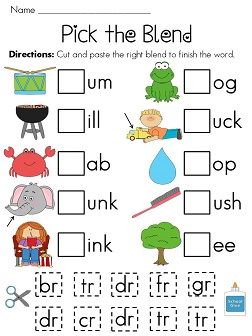 R Blends Worksheets For Kindergarten