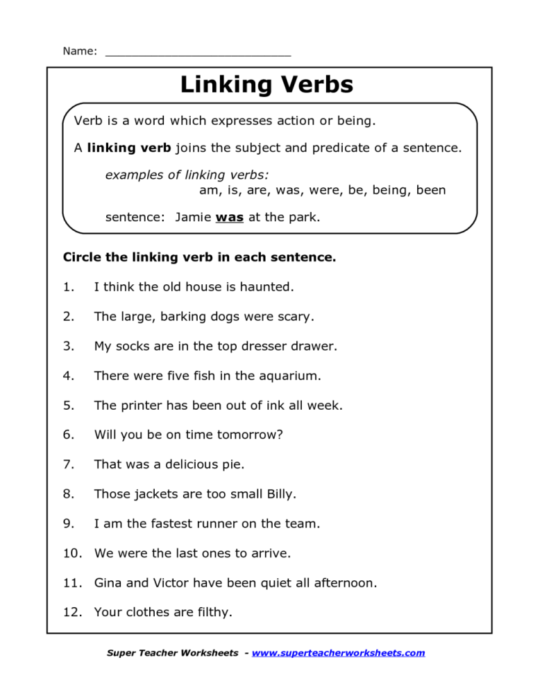 7th Grade Verb Phrase Worksheet With Answers