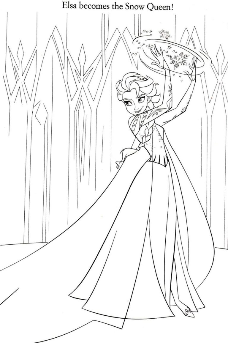Full Body Full Size Queen Elsa Frozen Coloring Pages