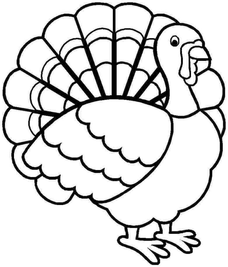 Easy Thanksgiving Turkey Coloring Page