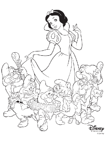 Cinderella Snow White Disney Princess Coloring Pages