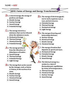 6th Grade Forms Of Energy Worksheet