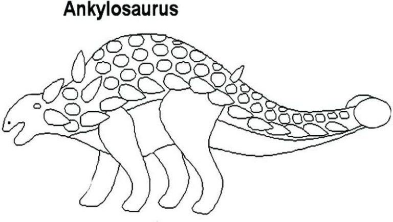 Realistic Ankylosaurus Coloring Page