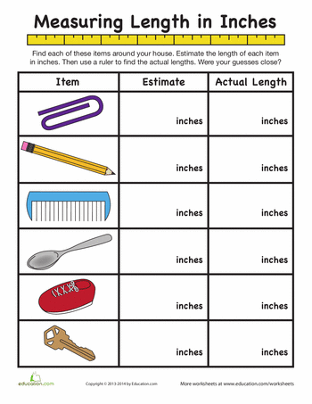 Second Grade Length Measurement Worksheets Grade 2