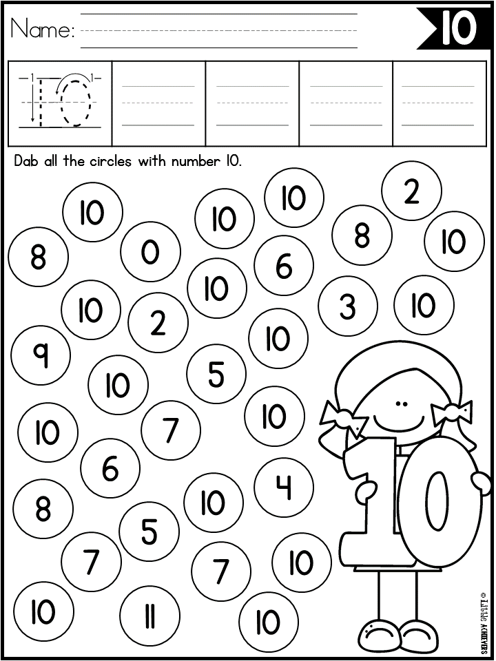 Preschool Number Identification Number Worksheets 1-20