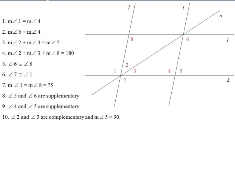 3.2 Proving Lines Parallel Worksheet Answers
