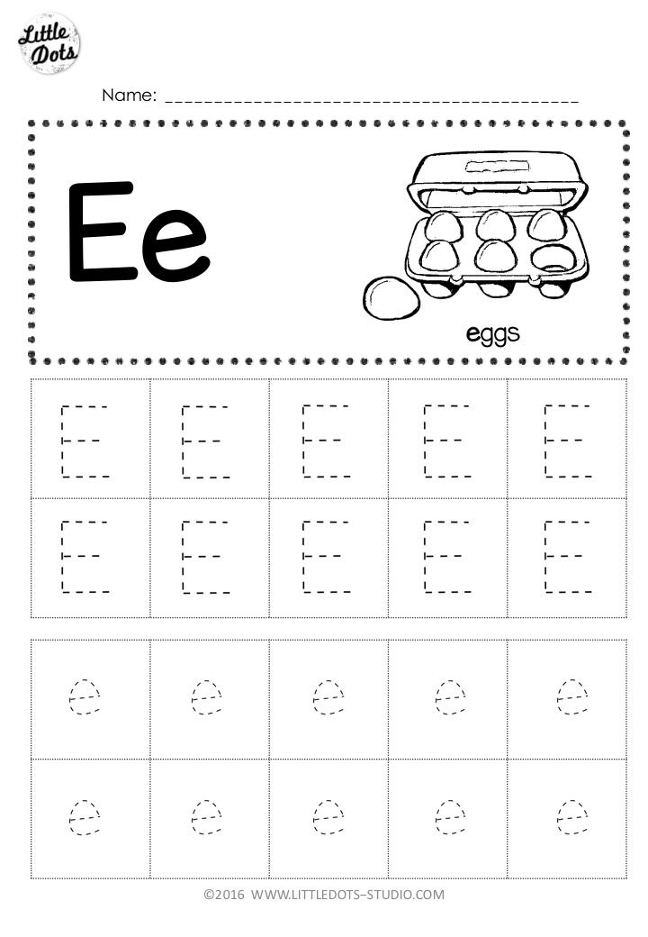 Letter E Worksheets Preschool Free