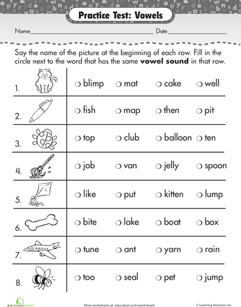 2nd Grade Long Vowel Sounds Worksheets